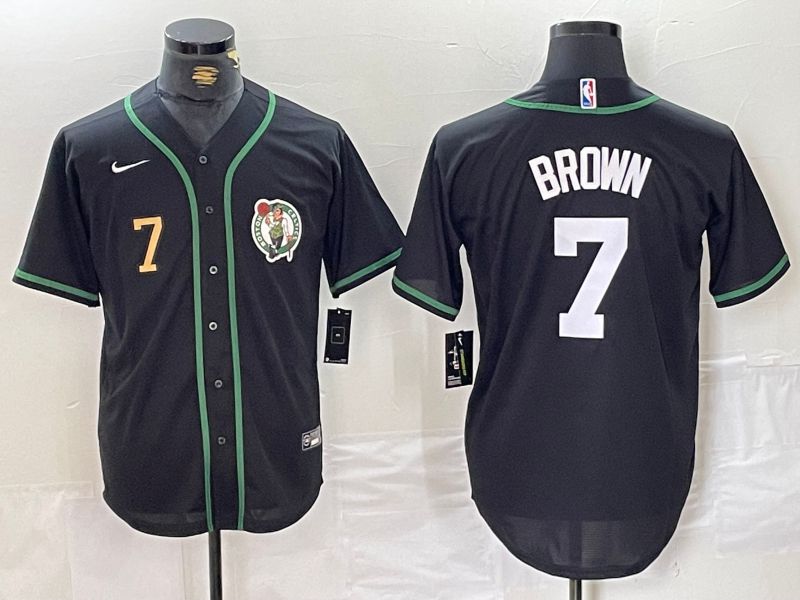 Men Boston Celtics 7 Brown Black Second generation joint name 2024 Nike NBA Jersey style 2